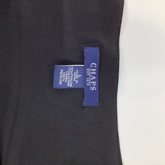 Chaps Highland Black Dress Medium iWith Sequined Shoulders 3/4 Sleeves & Midi NW - Picture 7 of 10